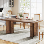 63" Rectangular Dining Table, Farmhouse Kitchen Dinner Table for 4-6 People