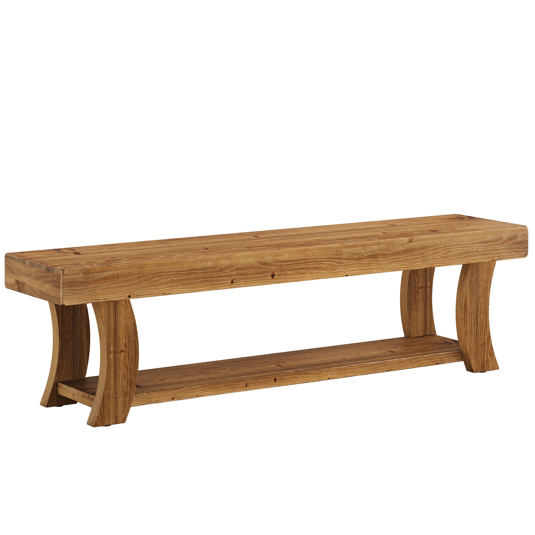 63" Solid Wood Entryway Bench, Narrow Shoe Storage Bench End of Bed Seat for Entryway