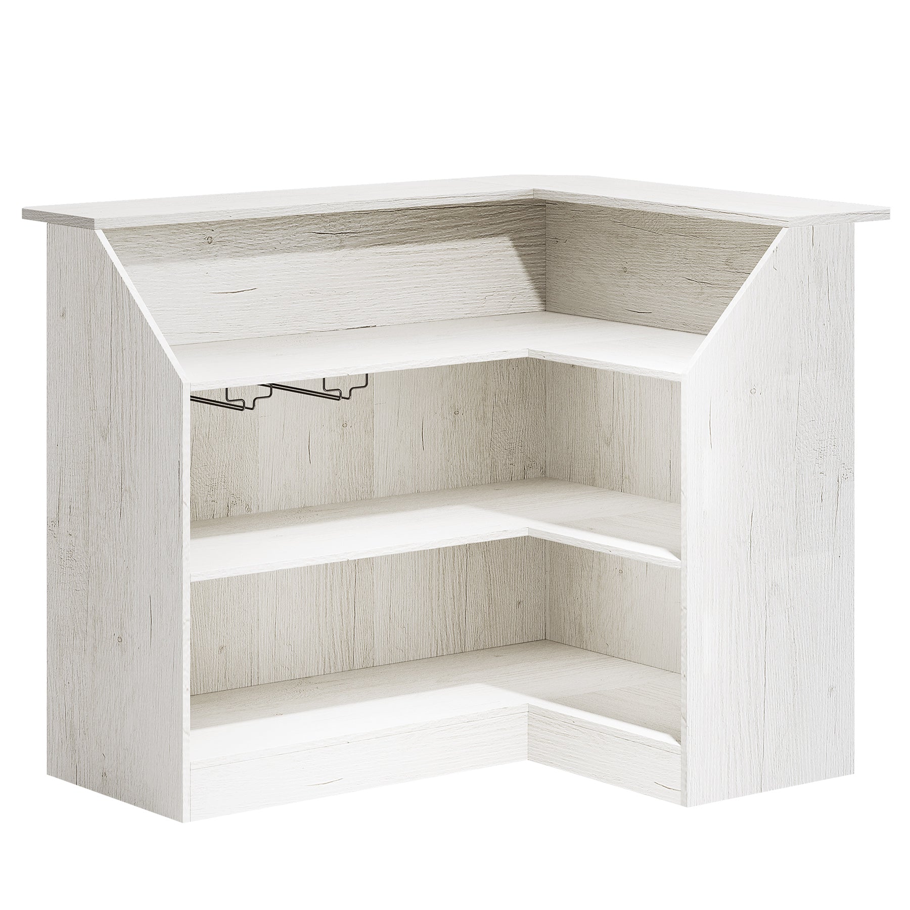 L-Shaped Bar Table with 4-Tier Bar Cabinet - Thumbnail 5