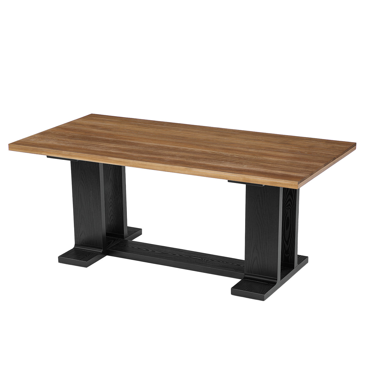 63" Solid Wood Conference Table for 4-6, Rectangular Office Meeting Table