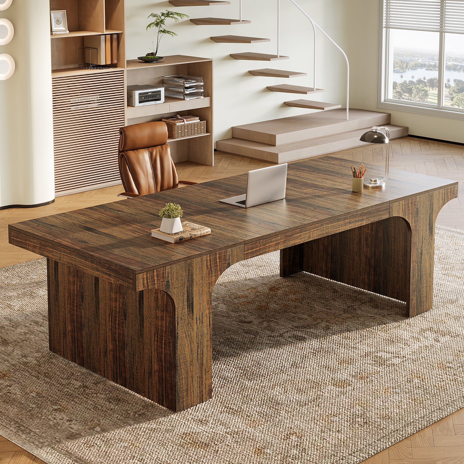 70.87" Executive Desk, Simple Computer Desk Conference Table for 6-8