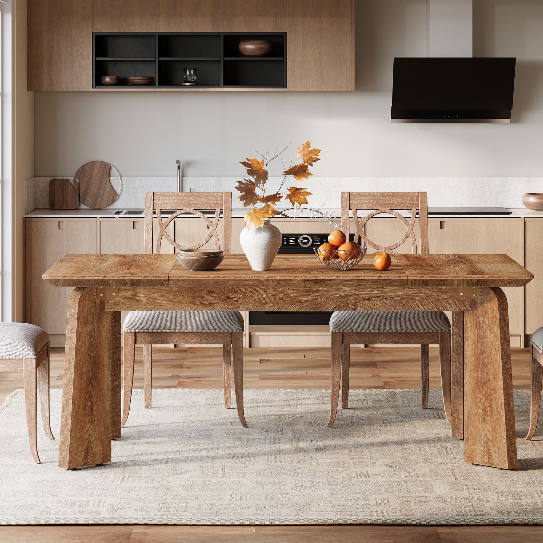 62" Dining Table, Rustic Kitchen Dinner Table for 4 - 6 Tribesigns