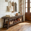63" Solid Wood Entryway Bench, Hallway Shoe Bench with Storage Shelf