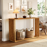 2-Tier Solid Wood Console Table, 55" Farmhouse Entryway Table for Foyer 3