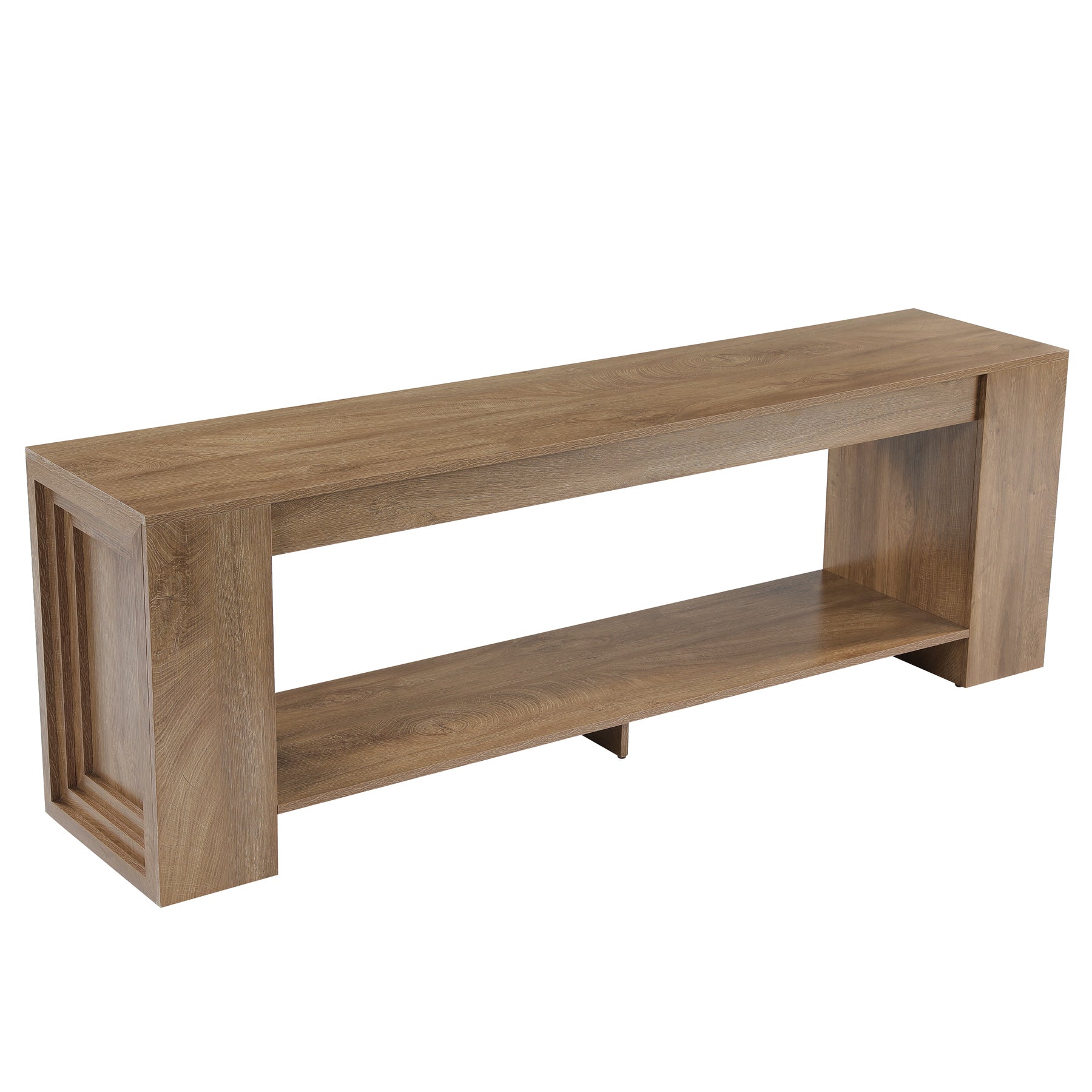 70.8" TV Stand for TVs Up to 80", Modern Low Entertainment Center with 2-Tier Storage