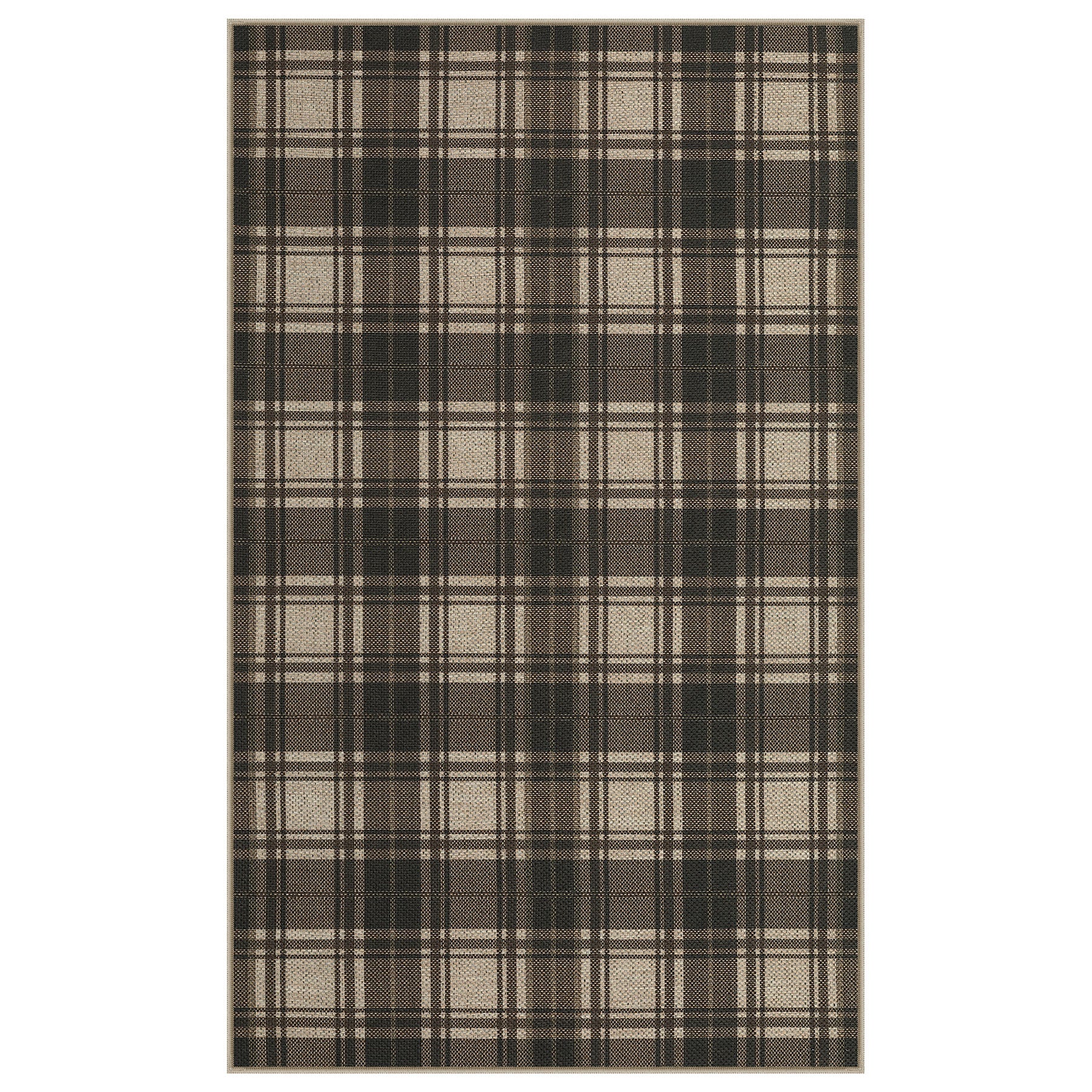 3x5/5x7 Plaid Easy Jute Washable Area Rug, Farmhouse Non-Slip Indoor Carpet for Porch Living Bedroom, Oeko-Tex Certified