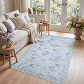 3x5/5x7 Bow Floral Area Rugs#Color_Blue 3