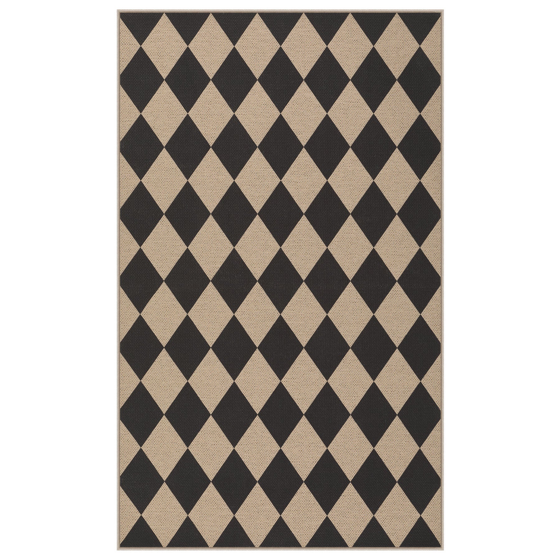 3x5/5x7 Checkered Easy Jute Area Rug, Farmhouse Non-Slip Washable Carpet, Oeko-Tex Certified