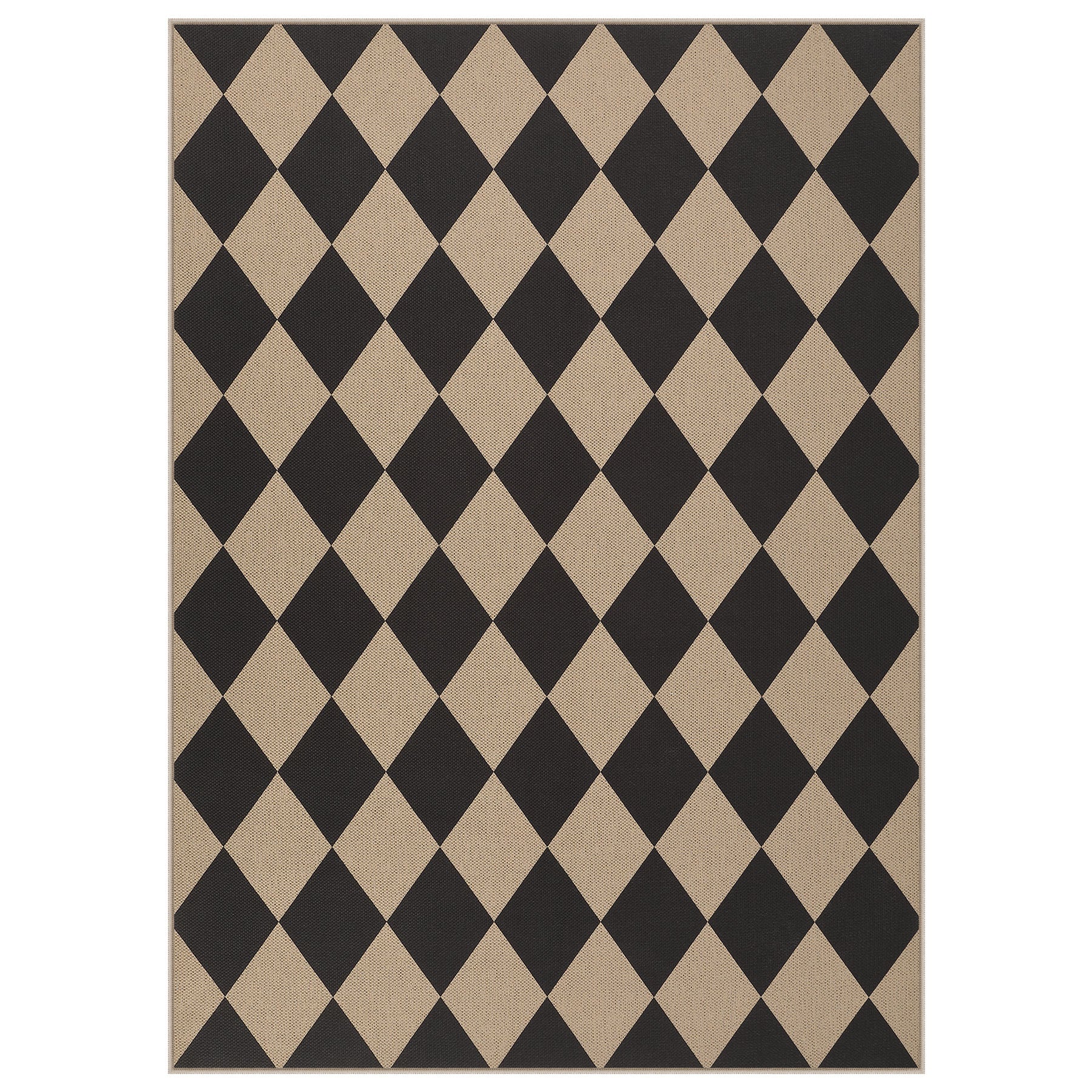 3x5/5x7 Checkered Easy Jute Area Rug, Farmhouse Non-Slip Washable Carpet, Oeko-Tex Certified