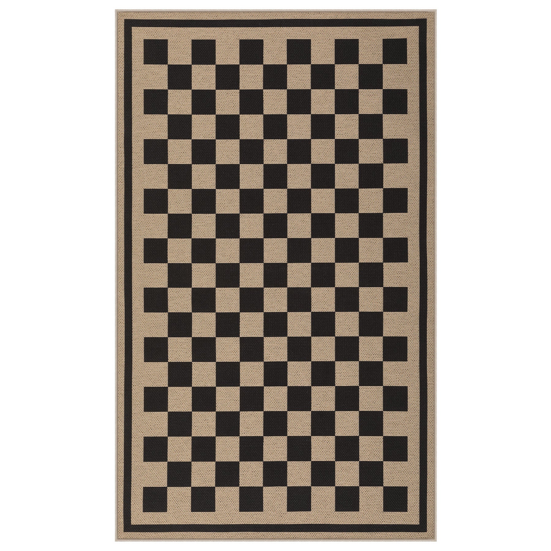 3x5/5x7 Checkered Easy Jute Area Rug, Farmhouse Non-Slip Washable Carpet, Oeko-Tex Certified