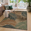 3x5 Easy Jute Washable Indoor Outdoor Patio Rug#Color_Leaf-Blue/Tan/Green