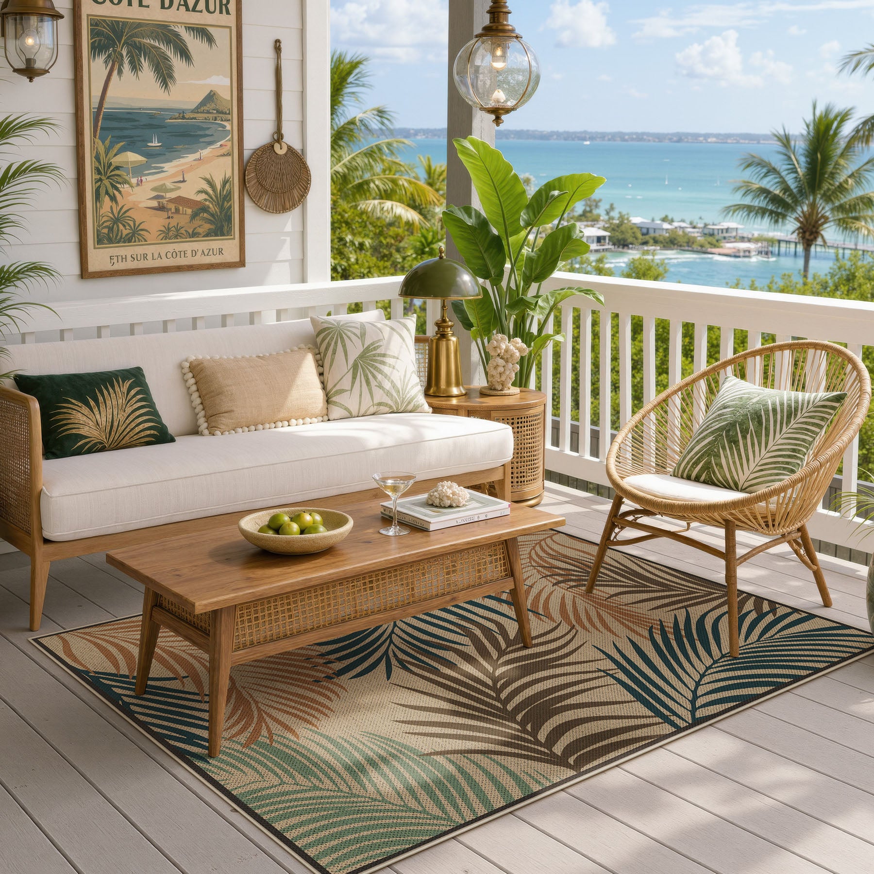 3x5/5x7 Easy Jute Washable Indoor Outdoor Patio Rug, Boho Coastal Non-Slip Living Room Area Carpet for Entryway Porch, Oeko-Tex Certified