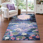 3x5 Swan Lake in oil painting style Area Rugs#Color_Purple