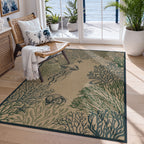 3x5 Easy Jute Washable Indoor Outdoor Patio Rug#Color_Ocean-Blue/Green