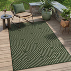 3x5 Modern Easy Jute Geometric Patio Rug#Color_Green