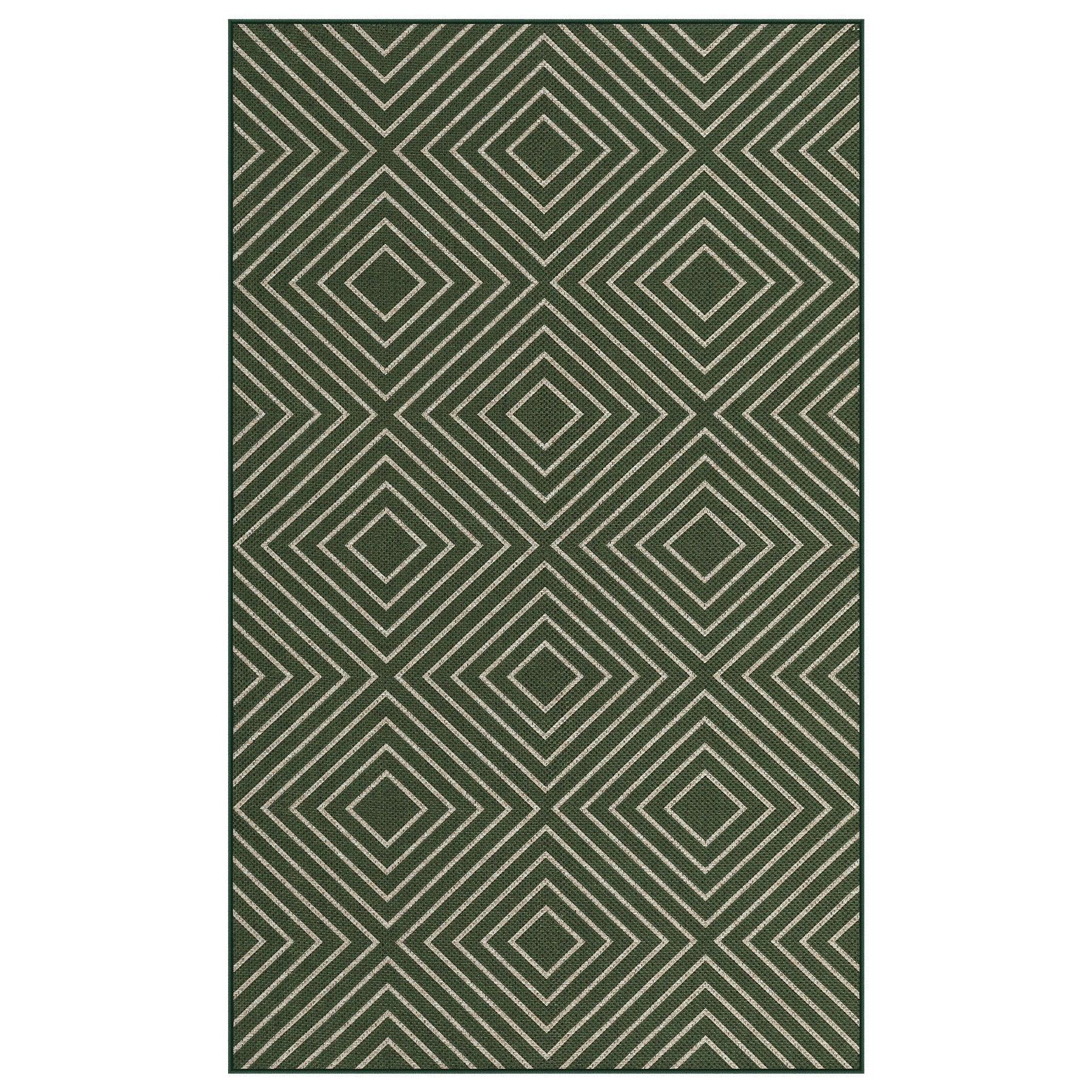 3x5 Modern Easy Jute Geometric Patio Rug, Washable Area Rugs Non-Slip Low Pile Carpet, Oeko-Tex Certified