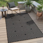 3x5 Modern Easy Jute Geometric Patio Rug#Color_Green