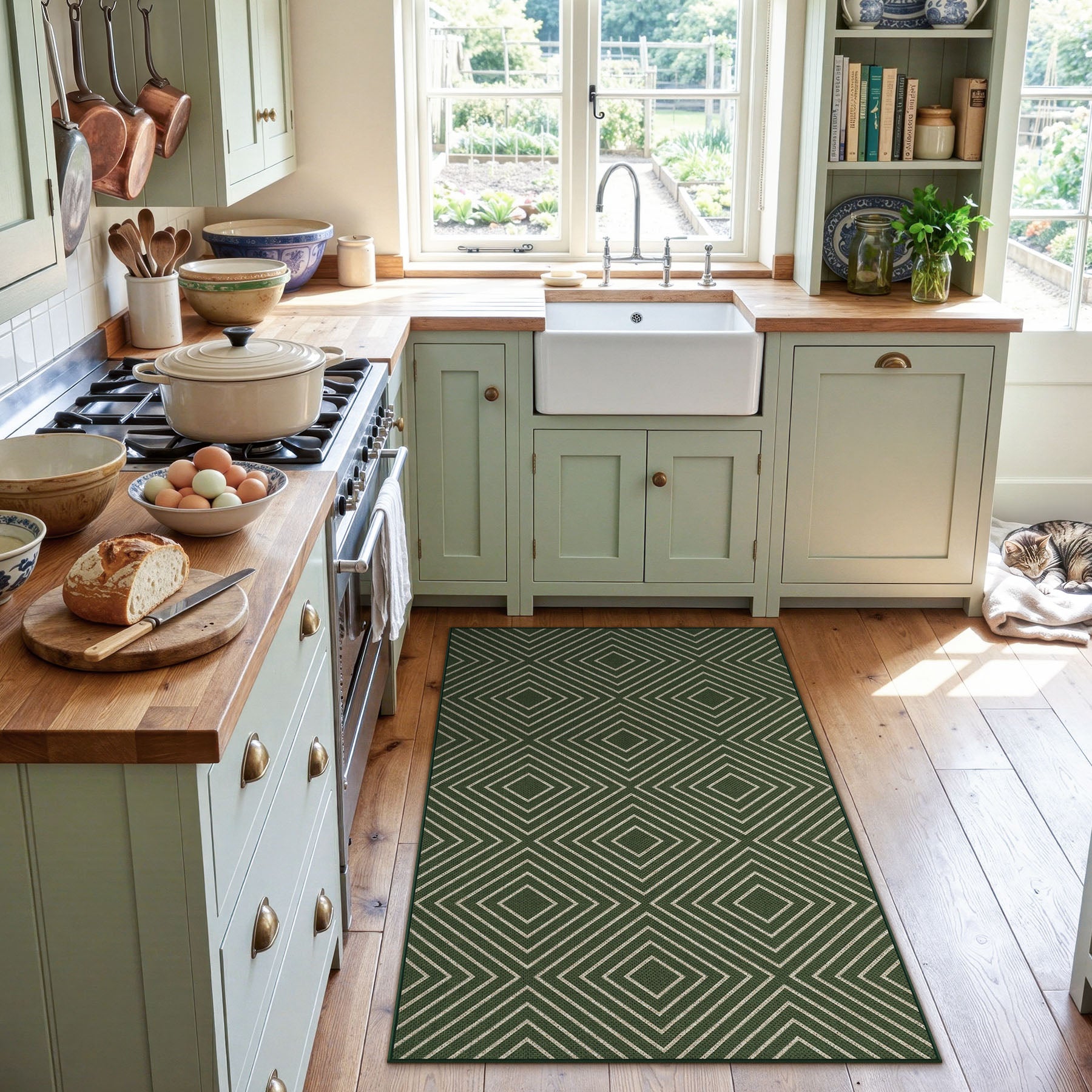 3x5 Modern Easy Jute Geometric Patio Rug, Washable Area Rugs Non-Slip Low Pile Carpet, Oeko-Tex Certified