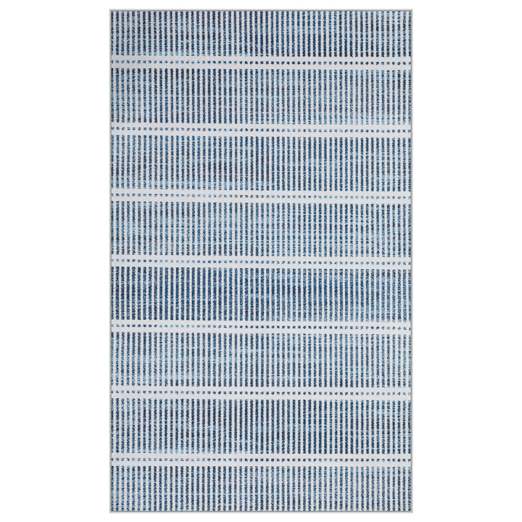 3x5/5x7 Ultra Thin Washable Area Rugs, Modern Non-Slip Striped Farmhouse Soft Indoor Carpet for Bedside Living Room, Oeko-Tex Certified