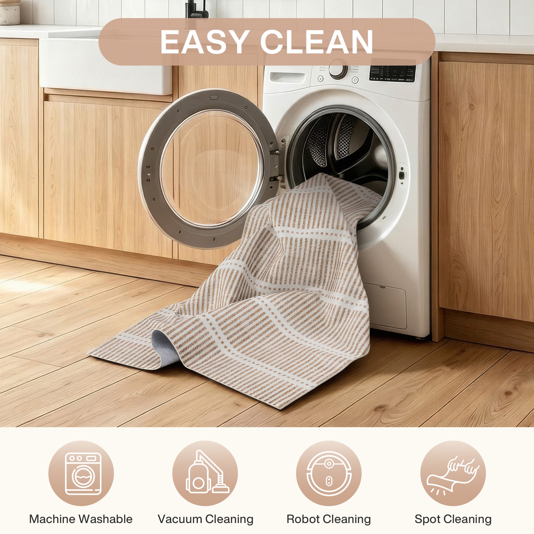 3x5 Ultra Thin Washable Area Rugs