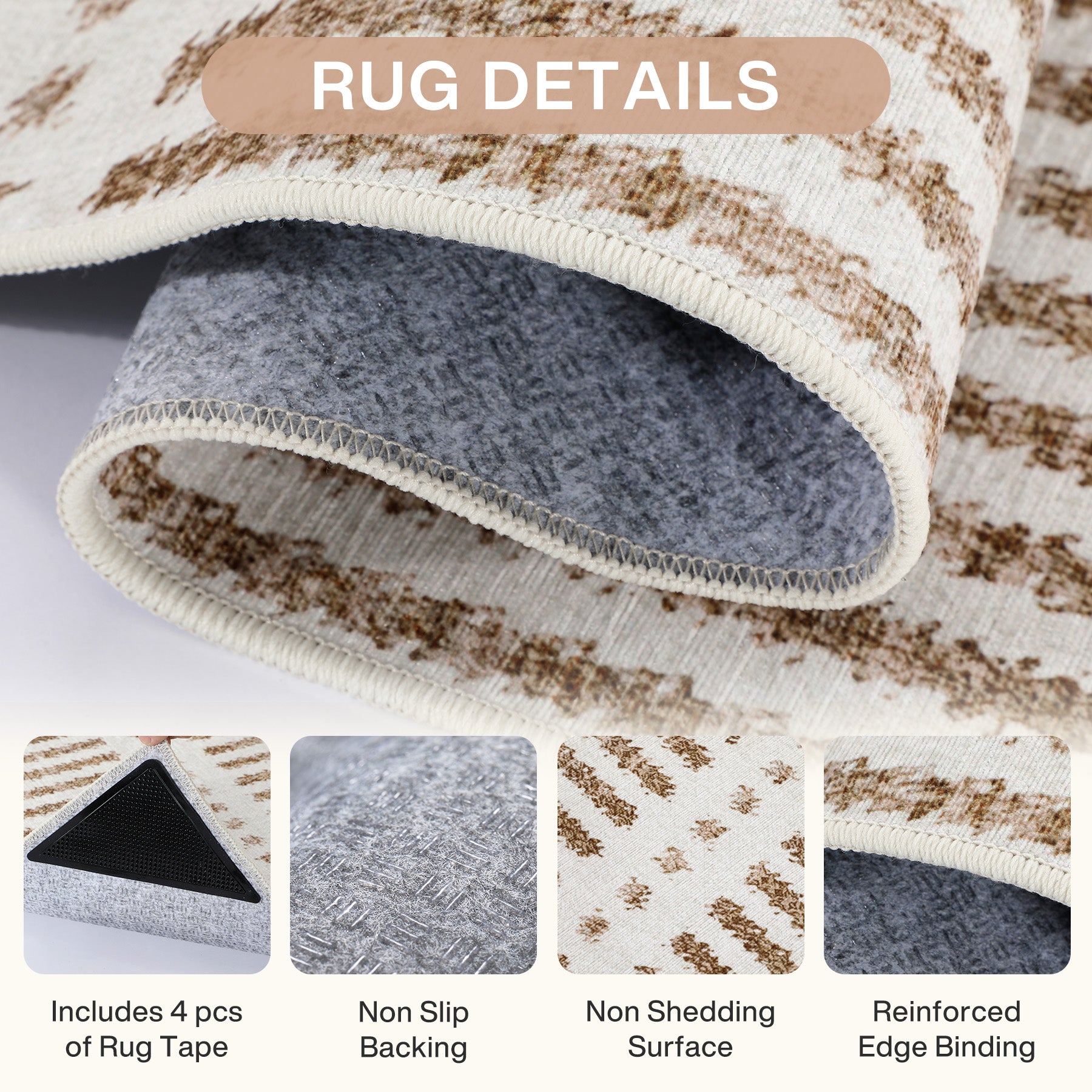 3x5 Ultra Thin Washable Area Rugs