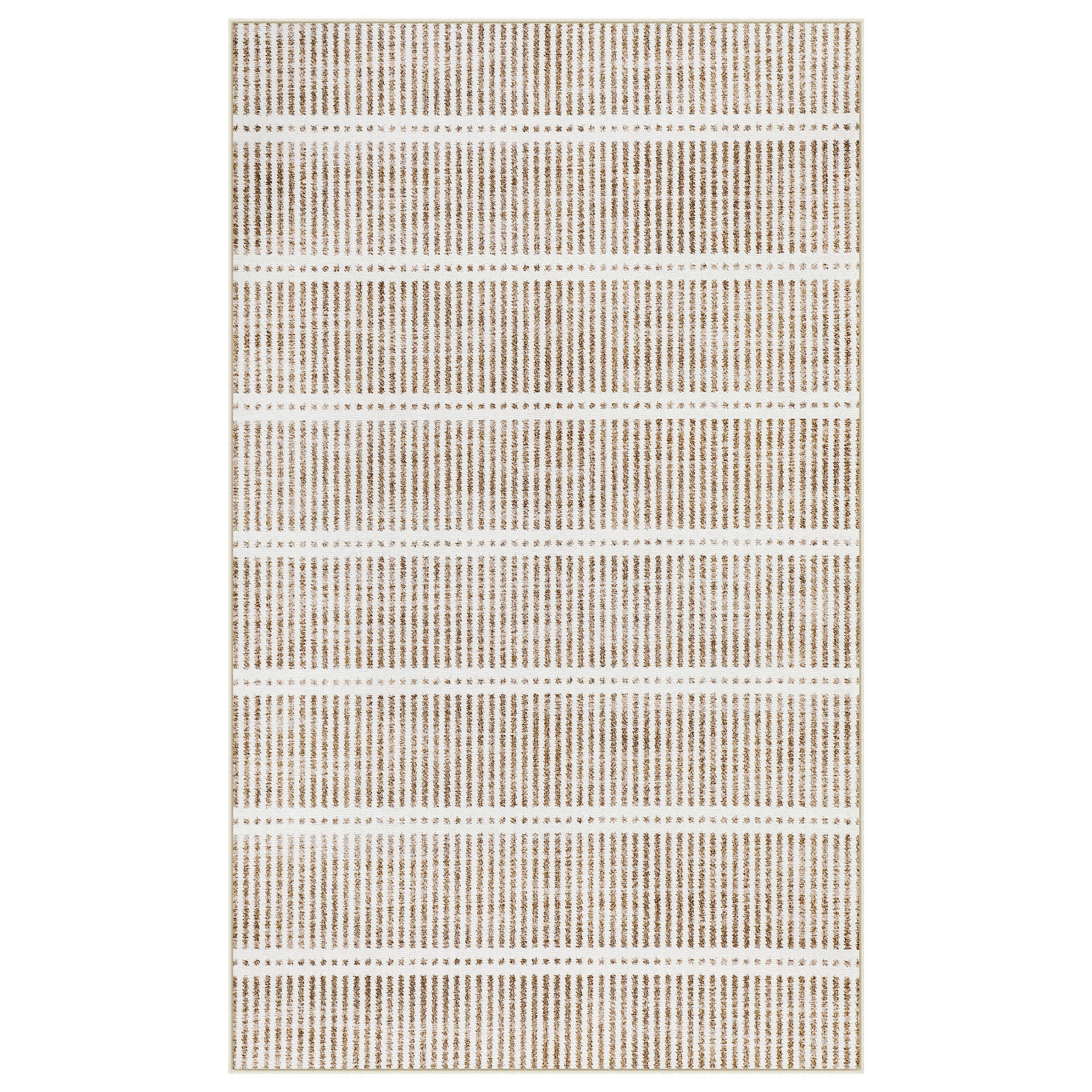 3x5/5x7 Ultra Thin Washable Area Rugs, Modern Non-Slip Striped Farmhouse Soft Indoor Carpet for Bedside Living Room, Oeko-Tex Certified