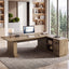 70" L-Shaped Office Desk with File Cabinet, 2 Drawers & 2 Storage Cubes, Home Office