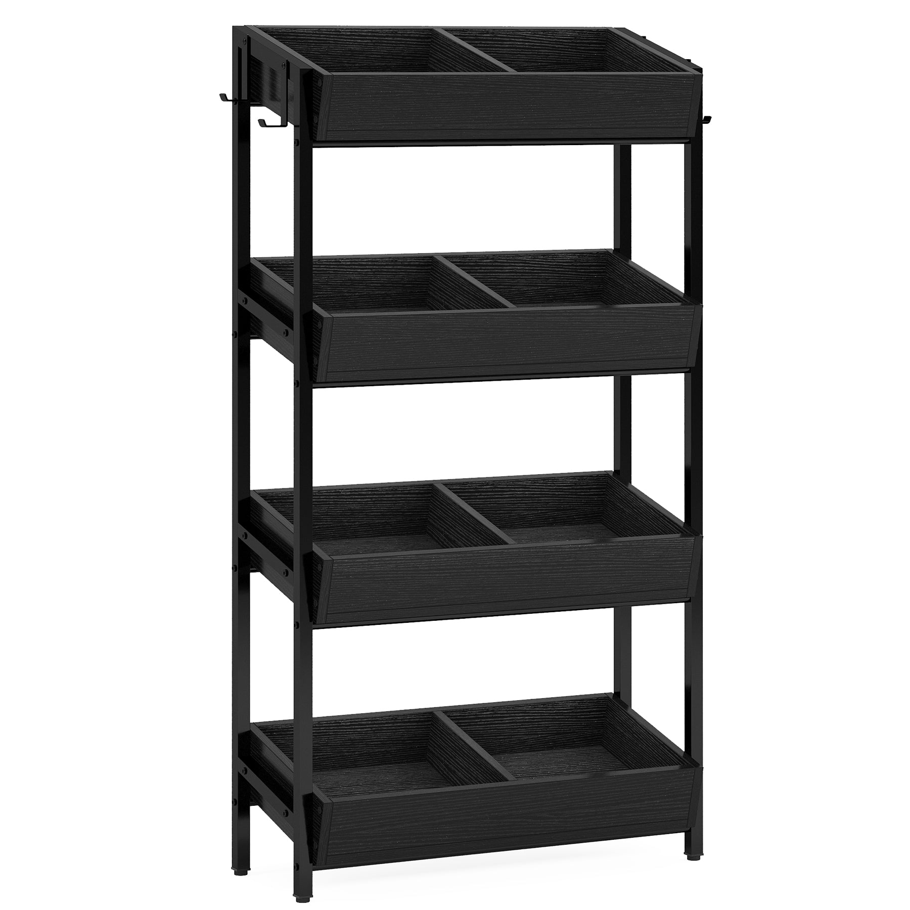 4-Tier Retail Display Rack, Wooden Snack Candy Rack Storage Shelf Organizer