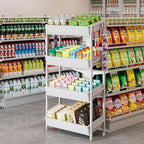 4-Tier Retail Display Rack, Wooden Snack Candy Rack Storage Shelf Organizer