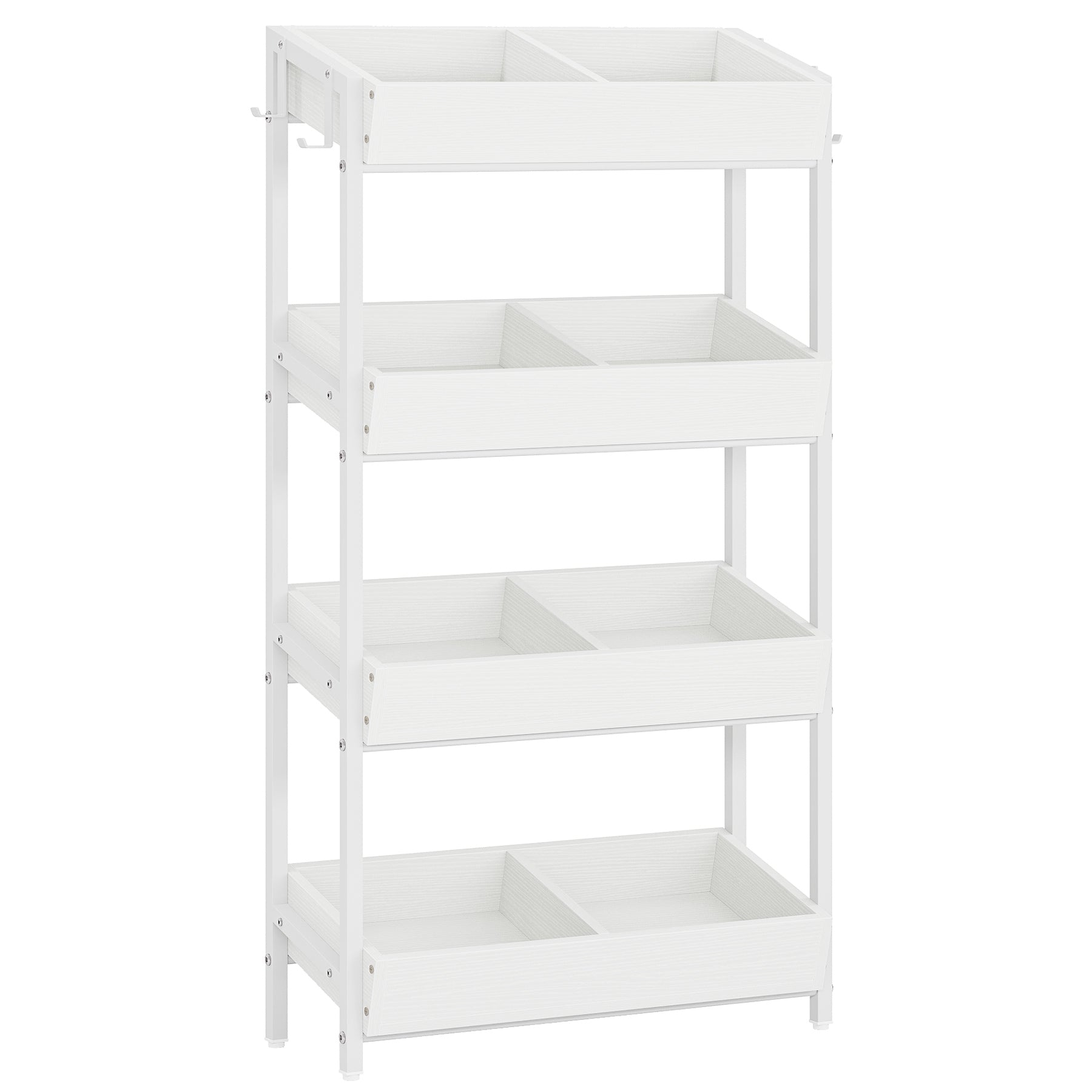 White background image of Wood Fruit Vegetable Storage Rack Stand, 4-Tier Storage Organizer of Tribesigns.