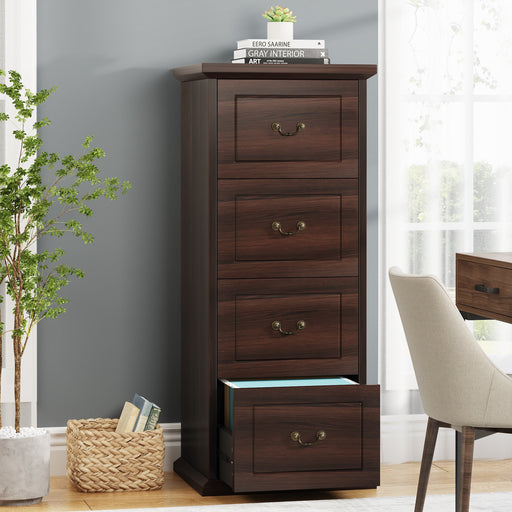 4 - Drawer File Cabinet, Vertical Wood Filing Cabinet with Lock Tribesigns