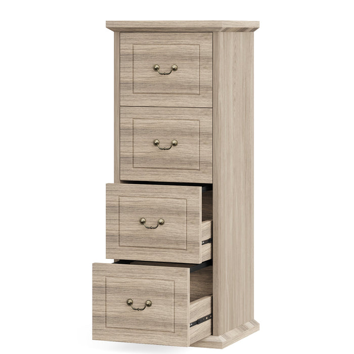4-Drawer File Cabinet, Vertical Wood Filing Cabinet with Lock Tribesigns