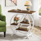 4 - Tier End Table, Small Side Table Snack Table with Storage Shelves Tribesigns