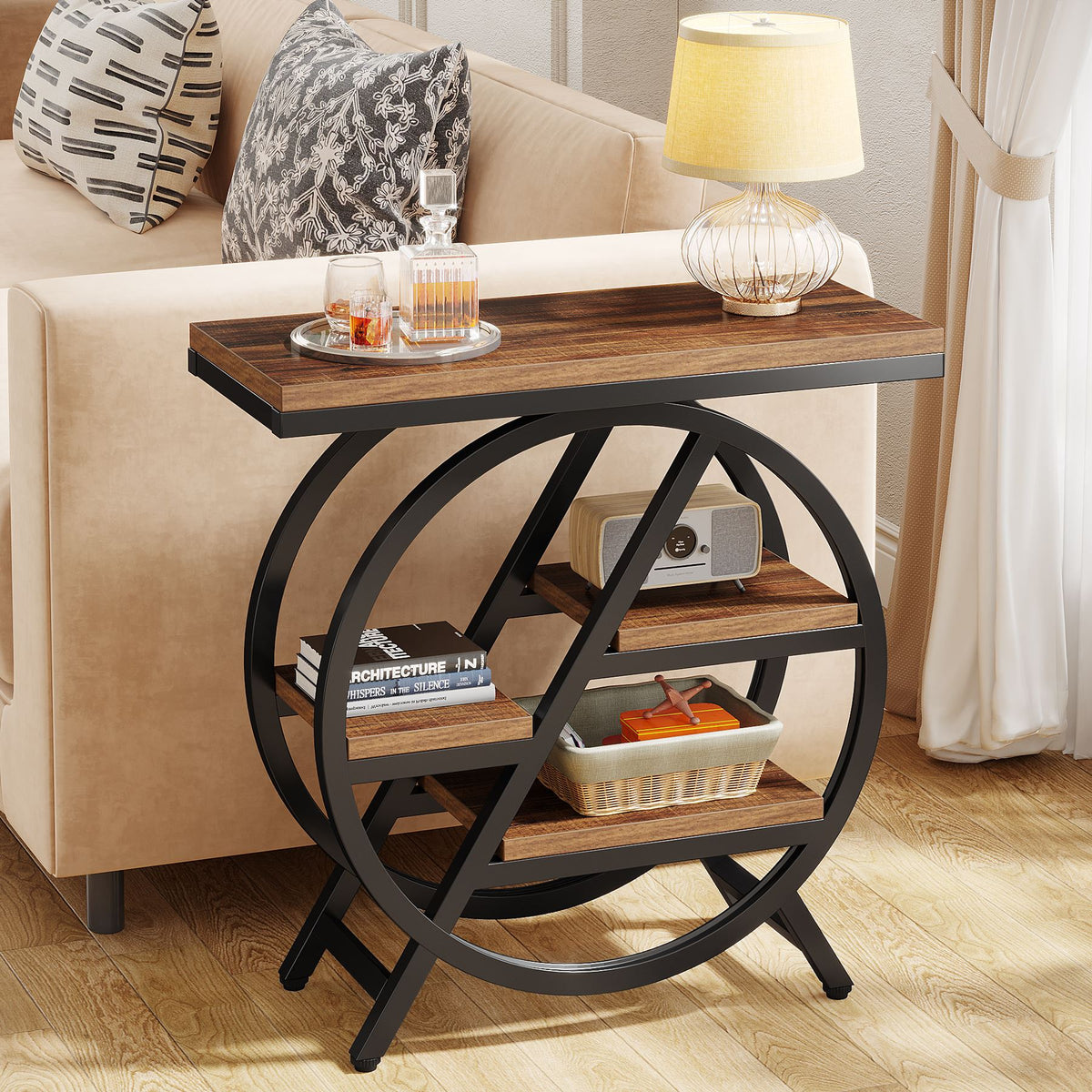 4-Tire Snack Table, Small Side Tables For Living Room-Tribesigns