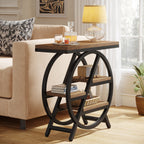 4 - Tier End Table, Small Side Table Snack Table with Storage Shelves Tribesigns