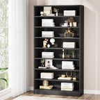 71" Bookcase, Modern 9-Tier Bookshelf Freestanding Display Shelf