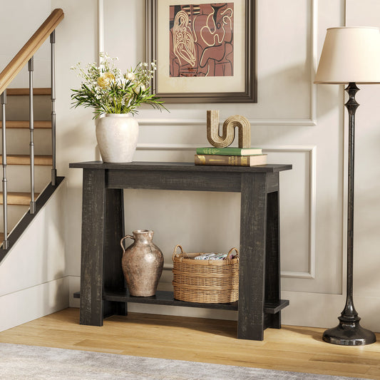 41" Console Table, 2 - Tier Accent Entryway Sofa Table Tribesigns