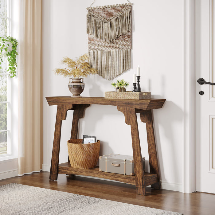 41" Console Table, Farmhouse 2 - Tier Sofa Table Entryway Table with Storage Shelf Tribesigns