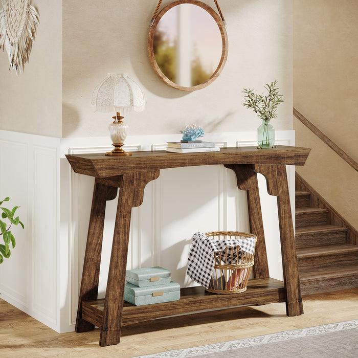 41" Console Table, Farmhouse 2 - Tier Sofa Table Entryway Table with Storage Shelf Tribesigns