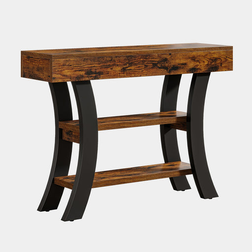 41" Console Table, Sofa Entryway Table with Storage Shelves Tribesigns