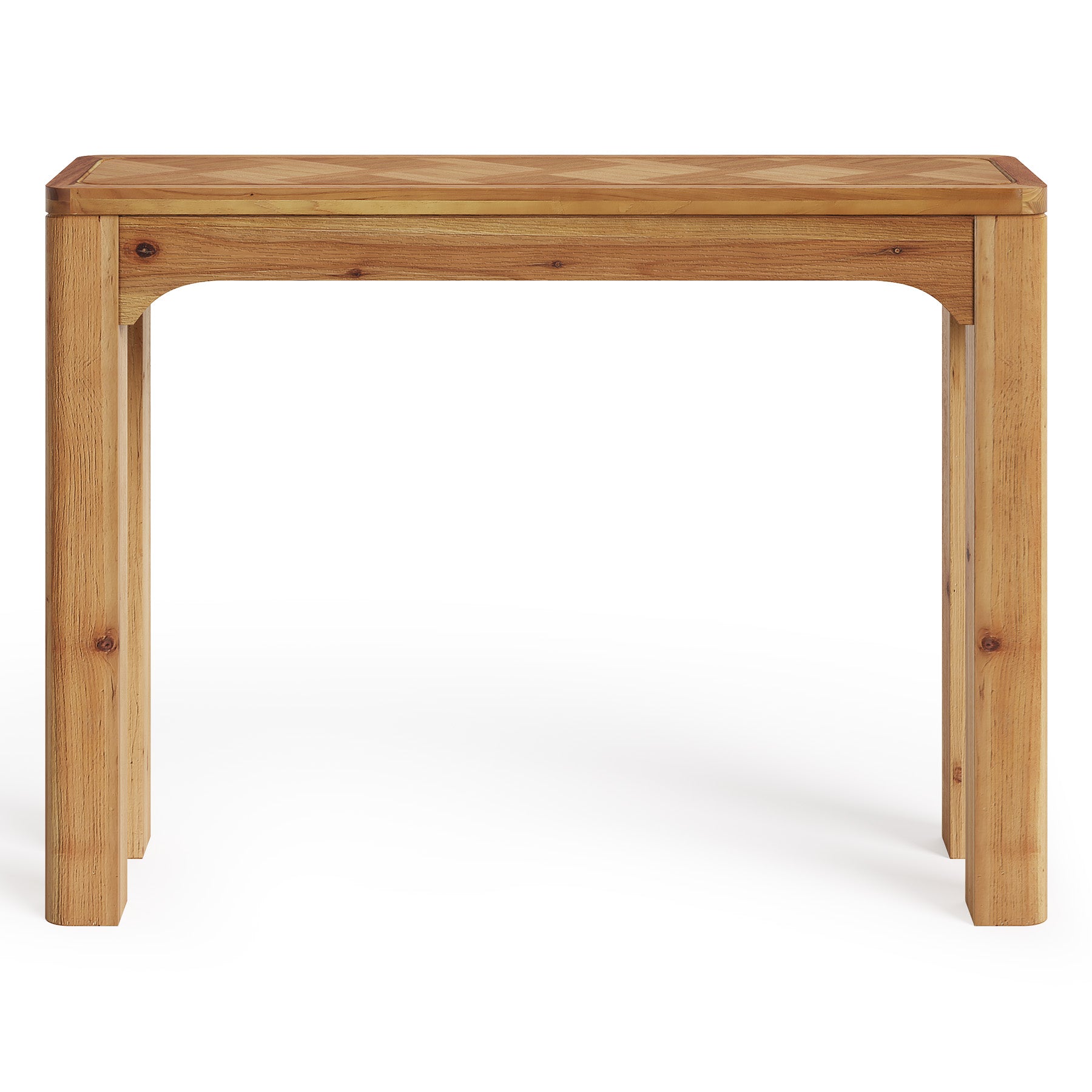 41.3" Wood Sofa Table, Farmhouse Entryway Console Table with Exquisite Parquet Top