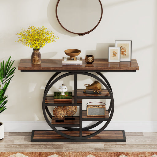 41.3" Console Table, Entryway Table Sofa Table with Etagere Shelves Tribesigns