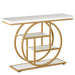 41.3" Console Table, Industrial 4 - Tier Sofa Entryway Table with Circle Base Tribesigns