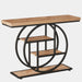 41.3" Console Table, Industrial 4 - Tier Sofa Entryway Table with Circle Base Tribesigns