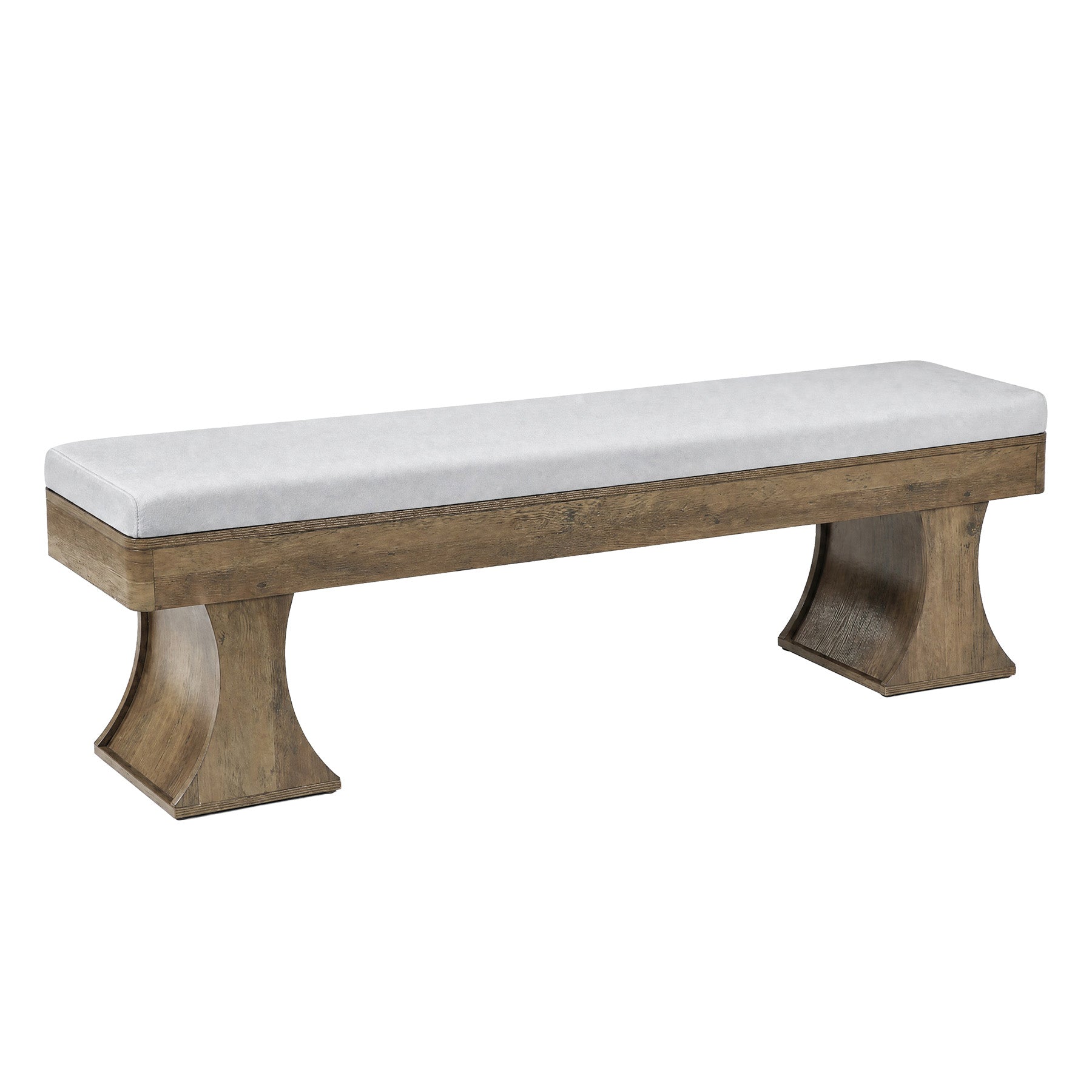 63.39" Entryway Bench with Cushion, Farmhouse Dining Bench for Hallway, Kitchen