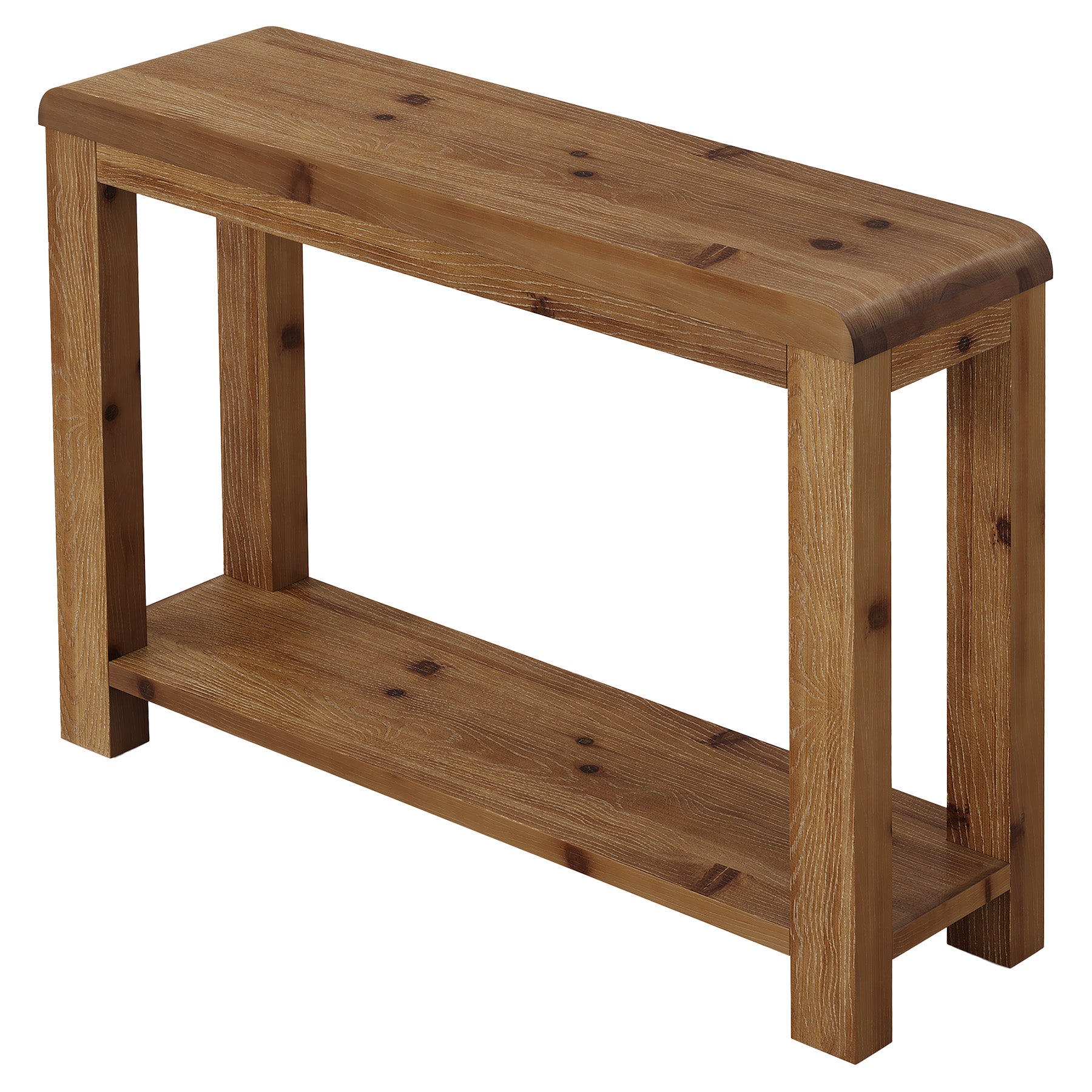 41.3" Solid Wood Console Table with 2-Tier Shelves, Farmhouse Entryway Sofa Table for Hallway