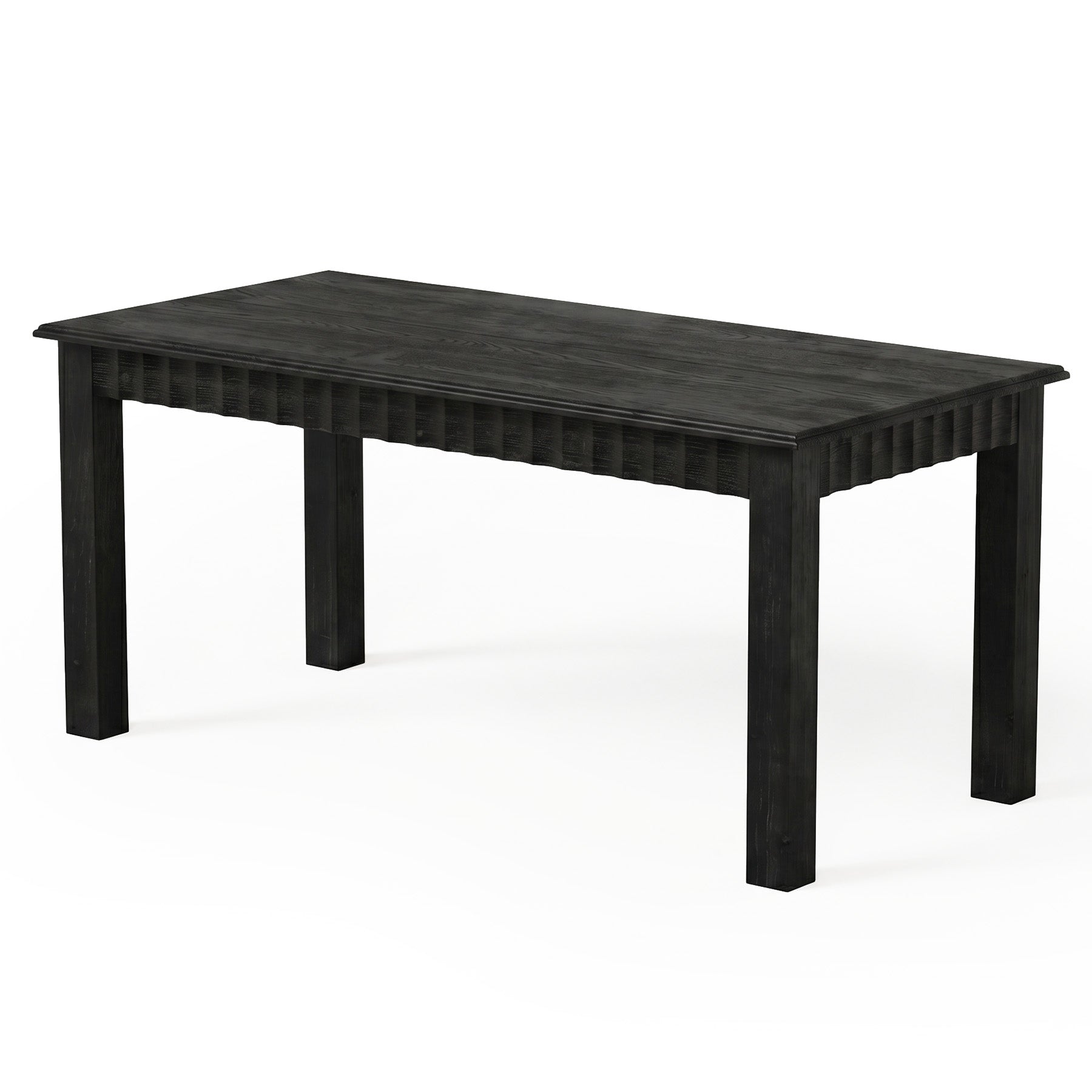 63" Solid Wood Dining Table, Rectangular Kitchen Dinner Table for 4-6