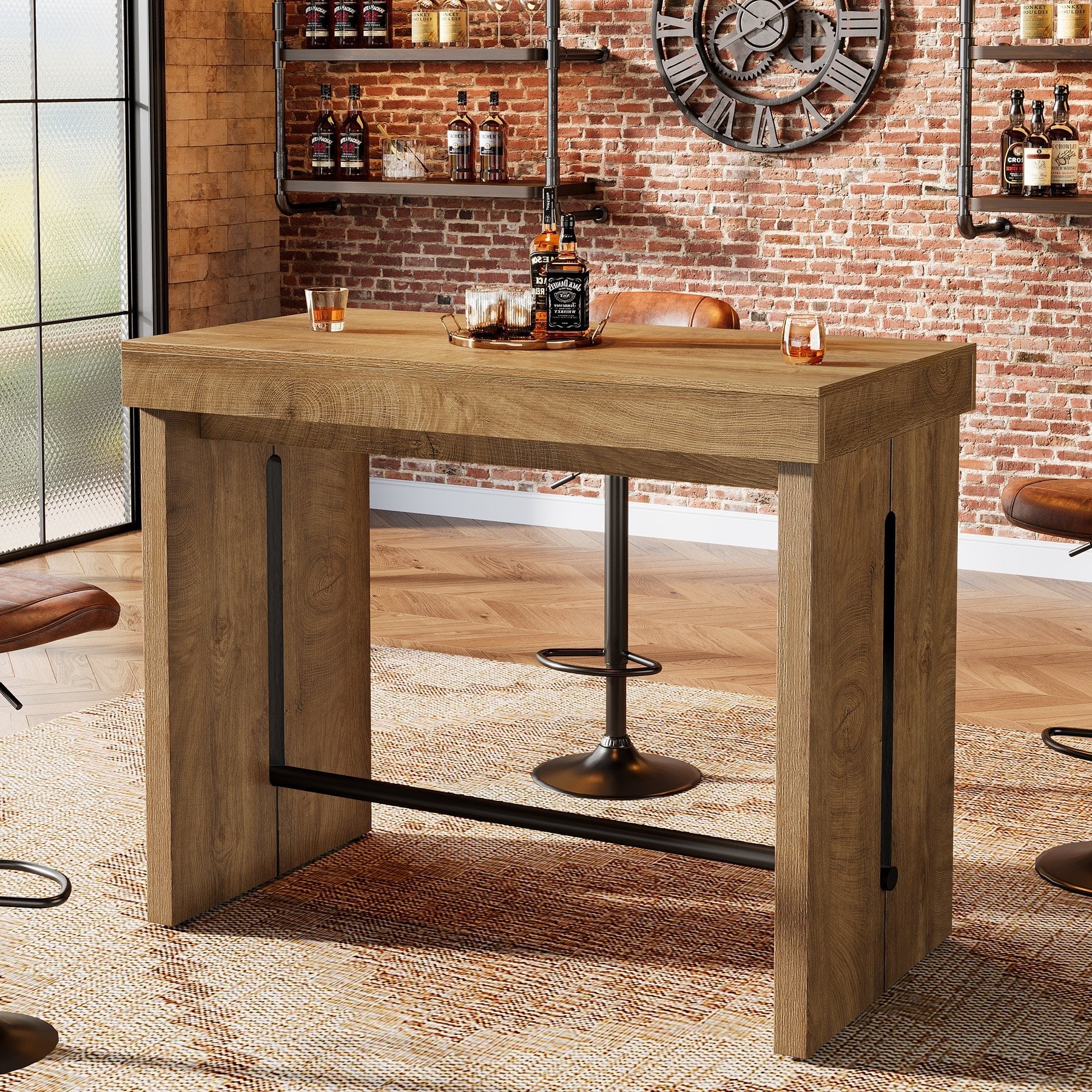 41" Bar Table, Counter Height Pub Table with Thickened Tabletop