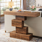 42" Console Table with Geometric Base