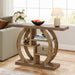 42.5" Console Table, Wood 5 - Tier Sofa Entryway Table with Geometric Base Tribesigns